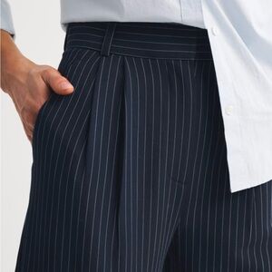 Abercrombie & Fitch Navy and White Pinstripe Trousers - Sloane Trousers
